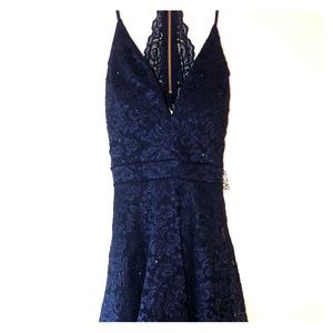 Navy blue sparkle short dress